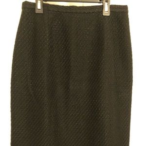 Talbots Black Boucle Skirt 10 Lined Career Nice